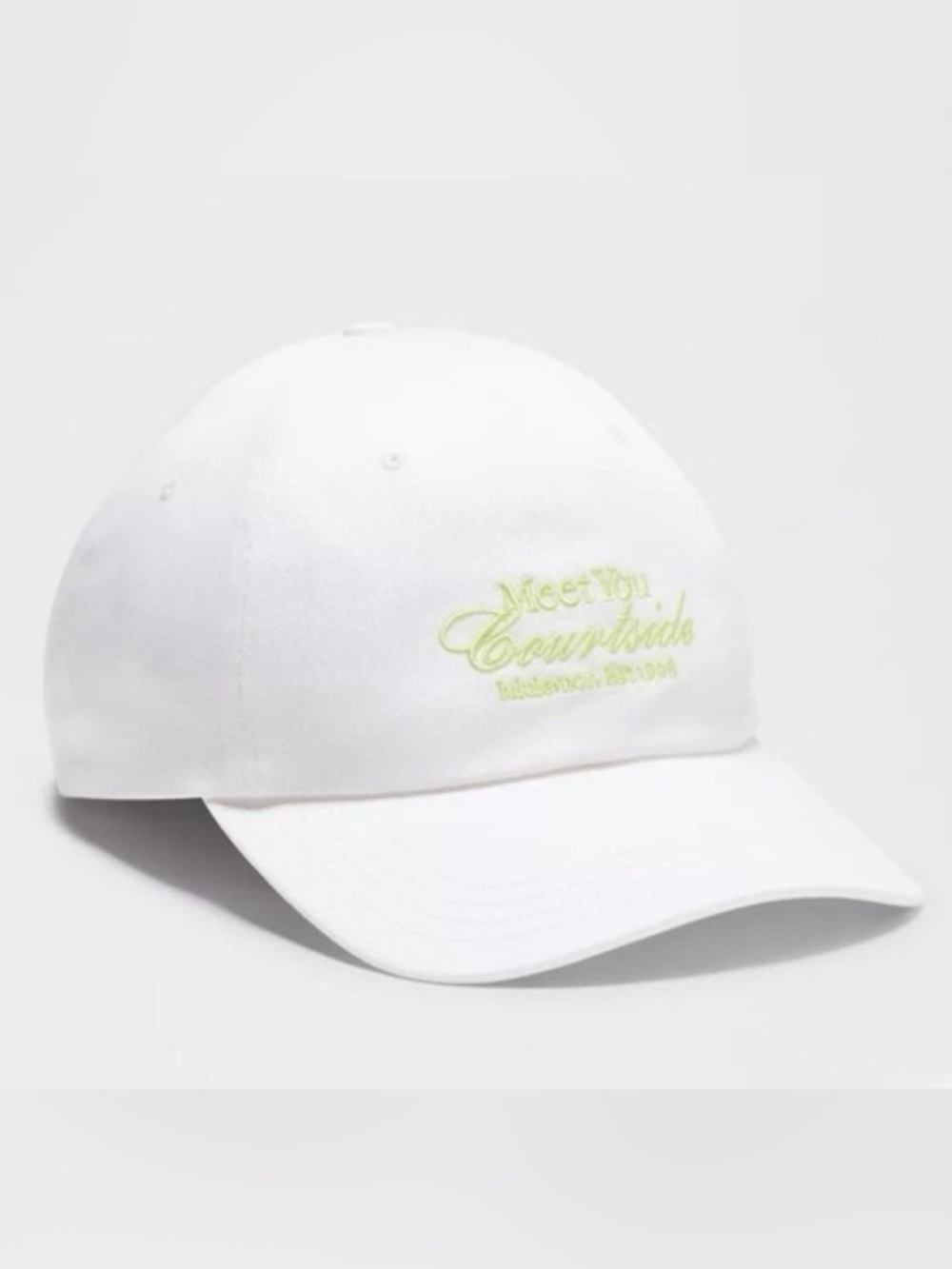 Lululemon NWT Classic Ball Park Cap "Meet You Courtside" White Green Size S M